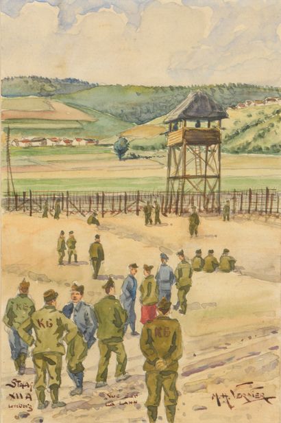 null M.H VERNIER (Xxè)

Stalag XII et Stalag XVII

Deux aquarelles.

Signées en bas...