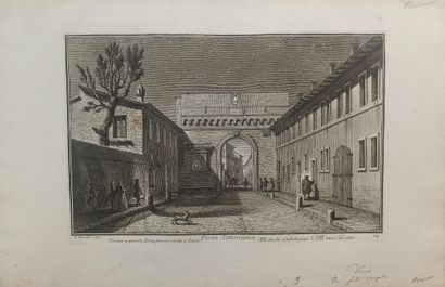 null Lot de gravures : 



- G. VASI (?), quatre eaux-fortes représentant la place...