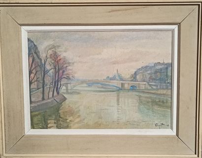 null Maurice CROZET (1896-1978)

Pont de la Tournelle, Paris, 1949

Huile sur toile.

Signée...