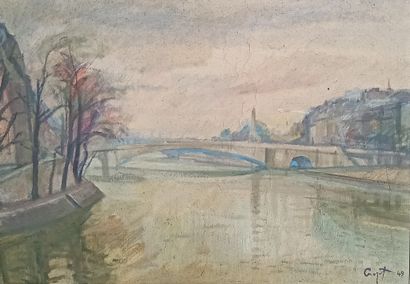 Maurice CROZET (1896-1978) 
Pont de la Tournelle,...