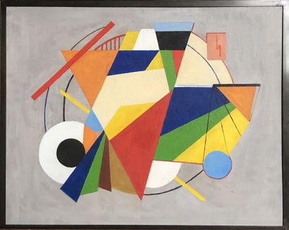 null Lot of about 20 compositions on paper or on panel in the constructivist and...
