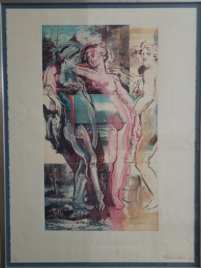 null Lot including :

- Rainer GROSS (1951), the three graces, lithograph, 1983,...