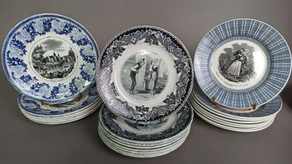 null VIEILLARD, in BORDEAUX 

- 12 plates in earthenware on the months of the year...
