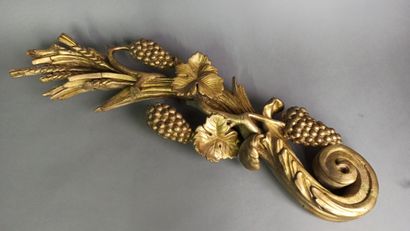 Decorative element in gilded wood carved...