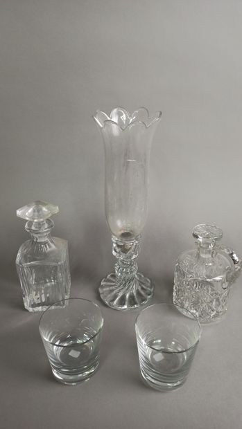 BACCARAT

Lot including : 

- A crystal candle...