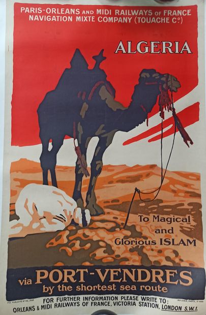 null ALGERIA - To Magical and Glorious Islam, via PORT-VENDRES, affiche entoilée,...