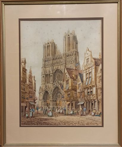 null HENRY THOMAS SCHAFER (1854-1915)

Cathedral of Reims

Watercolor and gouache...