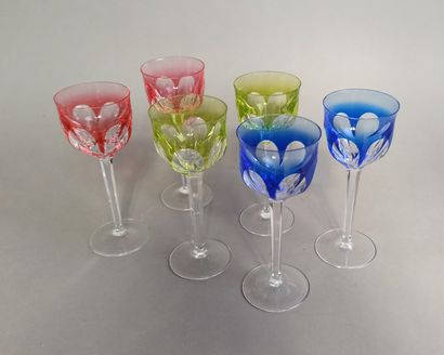 MOSER 

Suite of 6 glasses with foot model...