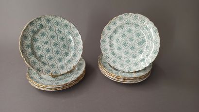 null BORDEAUX, Johnston Co

Eleven earthenware dessert plates decorated in full with...
