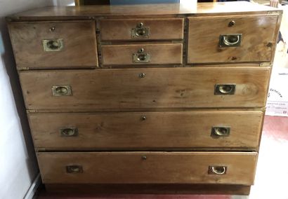 
Marine chest of drawers in two parts. Mahogany...