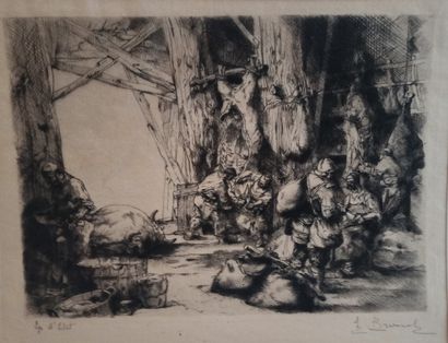 null Auguste BROUET (1872 - 1941)

The Military Butchery. 

Drypoint. 

Signed lower...