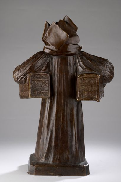 null Léo Laporte-Blairsy (1867-1923) 

Femme aux coffrets

Bronze à patine brun clair

Signé...