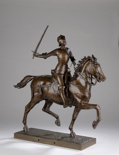 Paul Dubois (1829-1905) 
Jeanne d’Arc 
Statuette...