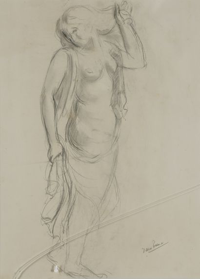 null Marcel Damboise (1903-1992)

Draped nude

Pencil and ink wash

Signed lower...