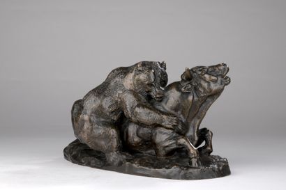 null Antoine Louis Barye (1795-1875)

Bull struck down by a bear

Cast by the Barye...
