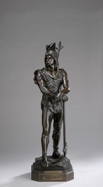 null Marcel Debut (1865-1933) 

Vercingétorix

Bronze à patine brune

Signé DEBUT...