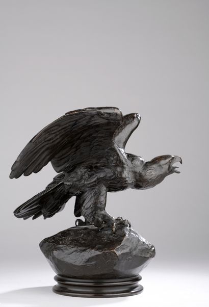 null Antoine-Louis Barye (1795-1875)

Eagle with wings extended, beak open (terrace...