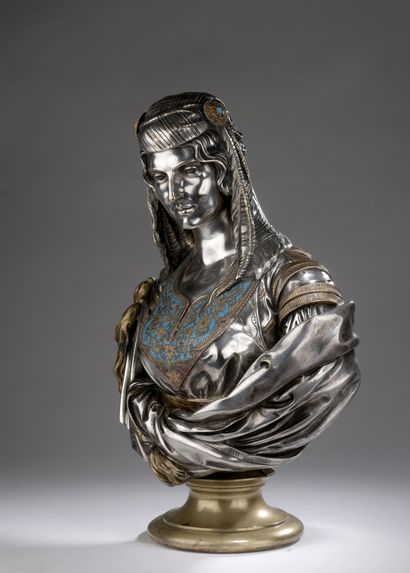 null Charles Cordier (1827-1905) 

Juive d’Alger

Buste en bronze argenté et doré...