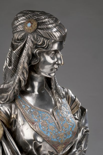 null Charles Cordier (1827-1905) 

Jewess of Algiers

Silvered and gilded bronze...