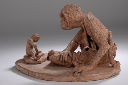 null Alexandre Clerget (1856-1931) 

Mirmille dying

Original terracotta group

Signed...