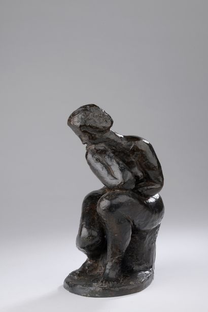 null René Babin (1919-1997)

Crouching bather

Bronze with brown patina

Signed "...