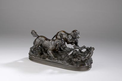 null Antoine Louis Barye (1795-1875)

Two dogs standing on partridges

Cast by the...