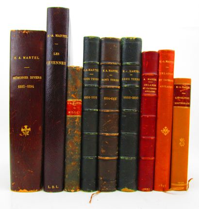 null Martel, Edouard-Alfred. Réunion de neuf volumes dont quatre volumes de recueils...