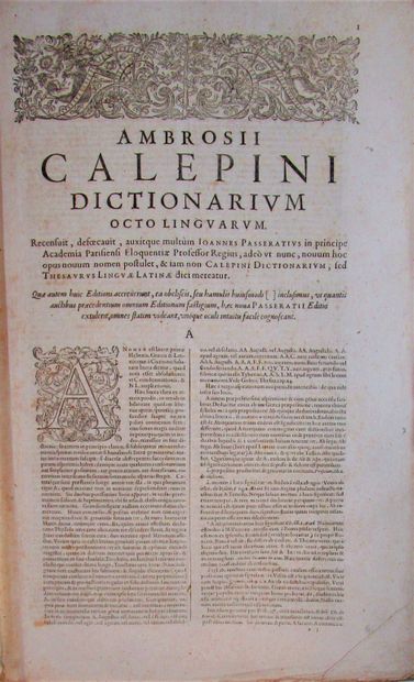 null Calepino, Ambrogio. - Ambrosii Calepini Dictionarium octolingue, in quo latinis...