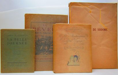 null Réunion de 4 ouvrages de littérature illustrés.

1/ - Guiches, Gustave - Rops,...