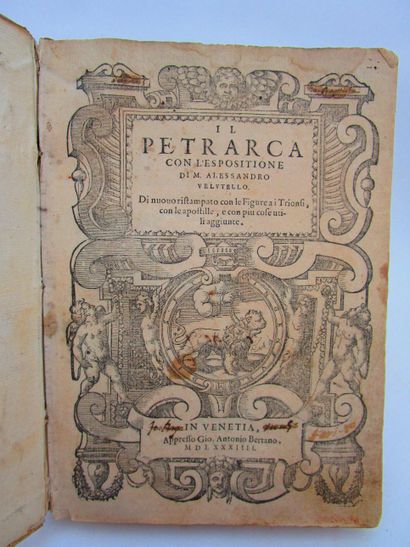 null Petrarque, Francesco. - Il Petrarca con l'espositione di M. Alessandro Velutello,...