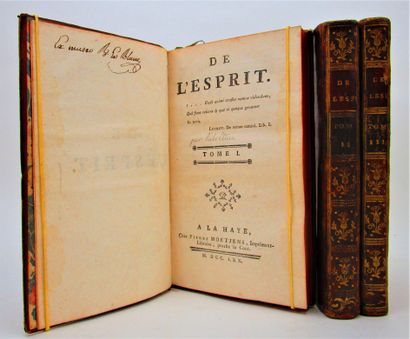 null Helvétius, Claude-Adrien. - De l'esprit. La Haye, P. Moetjens, 1770. 3 volumes...