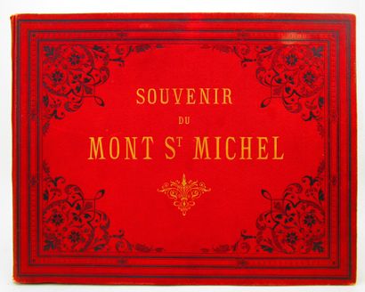 null Souvenir of the Mont Saint Michel. Photo album format in-folio oblong, red cardboard...