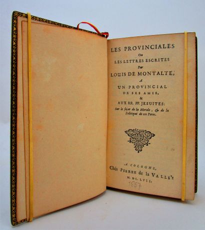 null Pascal, Blaise. Les Provinciales ou Lettres escrites par Louis de Montalte à...