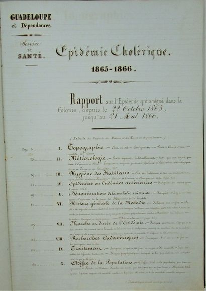 null Walther, Charles-Louis (1819-1902). - Rapport sur l'épidémie cholérique de la...
