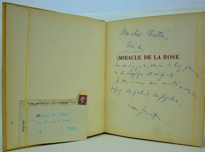 null Genet, Jean. - Miracle de la rose.Paris, L'Arbalète, 1946. In-4, reliure toilée...