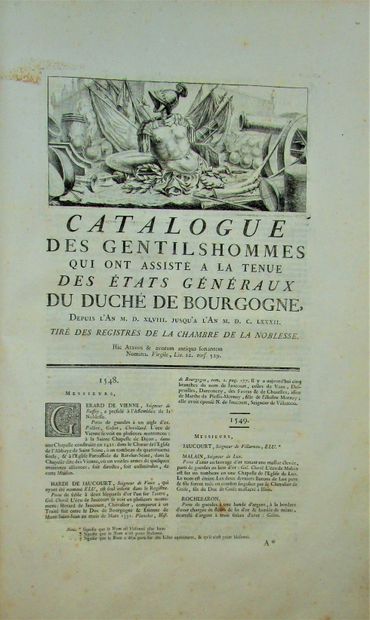 null [Brosses de Tournay, Thésut de Berrey et Le Compasseur de Courtivron]. - Catalogues...