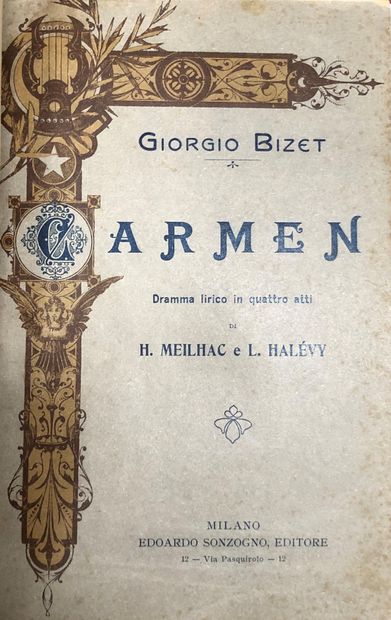 null BIZET (Georges). Carmen. Dramma lirico in quattro atti di H. Meilhac e L. Halévy....
