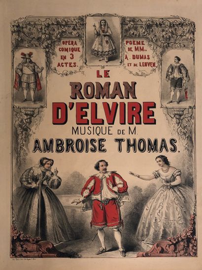 null Ambroise THOMAS (1811-1896). The Roman of Elvire 

Comic opera in three acts,...