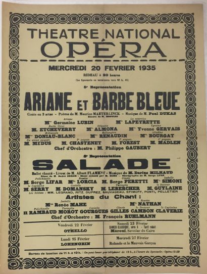 null NATIONAL OPERA THEATER 

Performances of French works and adaptations of foreign...