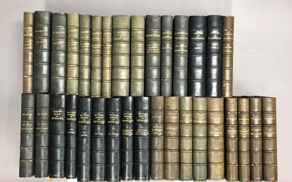 null LOT OF BOOKS. Set of 33 volumes, uniformly bound, including: Rabelais, Du Bellay,...