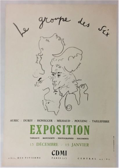 null GROUPE DES SIX. Exposition à Paris, décembre 1950 - janvier 1951 

	Affiche...