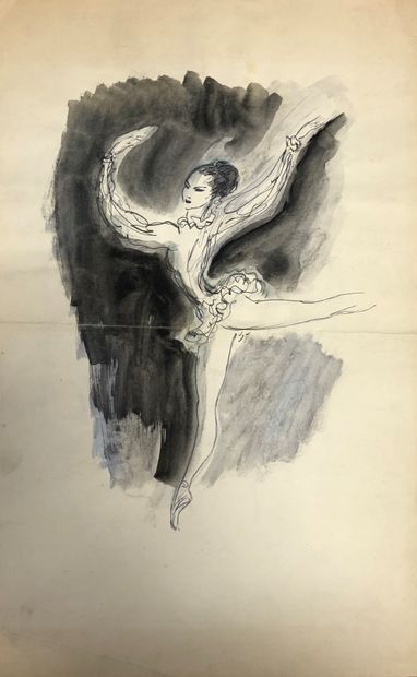 null Ballets de Paris ‘’Roland Petit’’ - Six aquarelles représentant des scènes de...