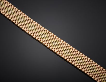 Bracelet en or polychrome 18K 750‰, à décor...