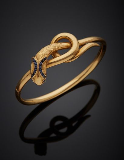 Bracelet serpent en or jaune 18K 750‰, la...
