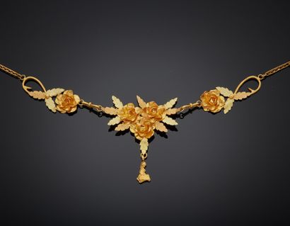 Necklace drapery gold polychrome 18K 750‰,...