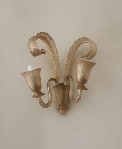 null Attributed to the VERONESE HOUSE 
Suite of four sconces with two arms of light...