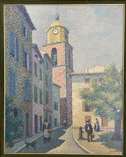 null Jean NAVOLY (Xxème)
View of the bell tower of the church
Oil on canvas. 
Signed...