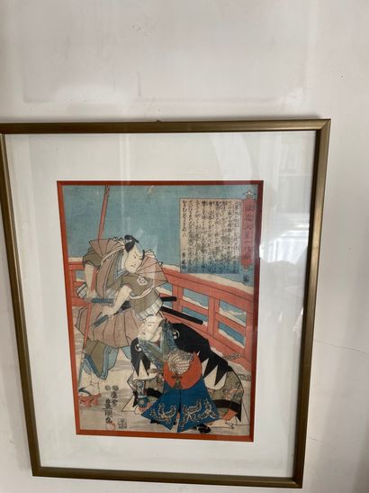 null Two Japanese prints. 
19th century
34 x 23,5 cm