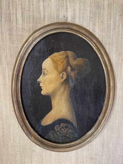 null Ecole du XIXème siècle 
Portrait d'homme et portrait de femme 
Deux huiles,...