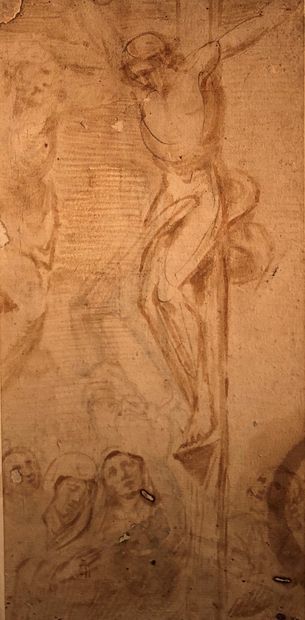 null Ecole ITALIENNE du XVIIème siècle
La Crucifixion
Lavis gris
27,7 x 13,2 cm
Porte...
